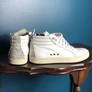 P448 Leopard Dot White High Top Sneaker